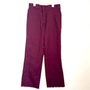 Dickies 874 Original Fit Fringed Hem Plum Burgundy Pants Size 30x32 EUC